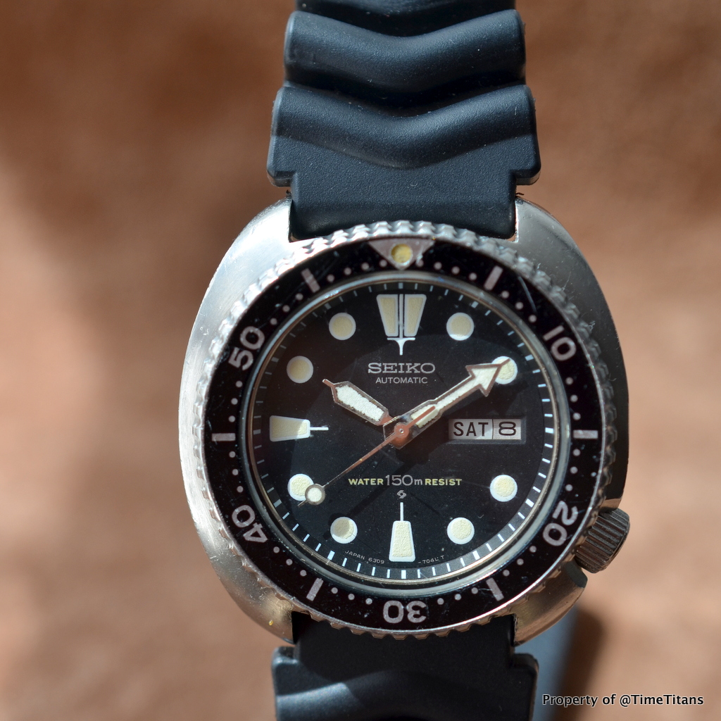 SEIKO 6309-7049 TURTLE 150M DIVER 43MM STAINLESS STEEL 6309A HARDLEX ...